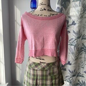 Y2K Abercrombie & Fitch off the shoulder sweatshirt - pink - size small